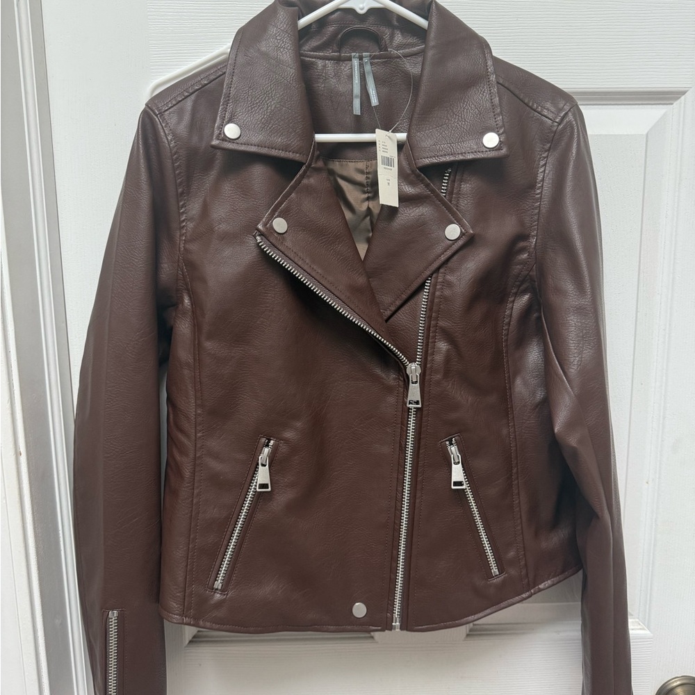 Anthropologie Saige Faux Leather Moto Jacket - Picture 6 of 8